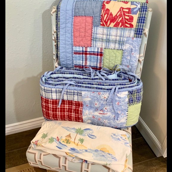 Pottery Barn Kids Bedding Surfer Madras Crib Poshmark